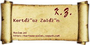 Kertész Zalán névjegykártya